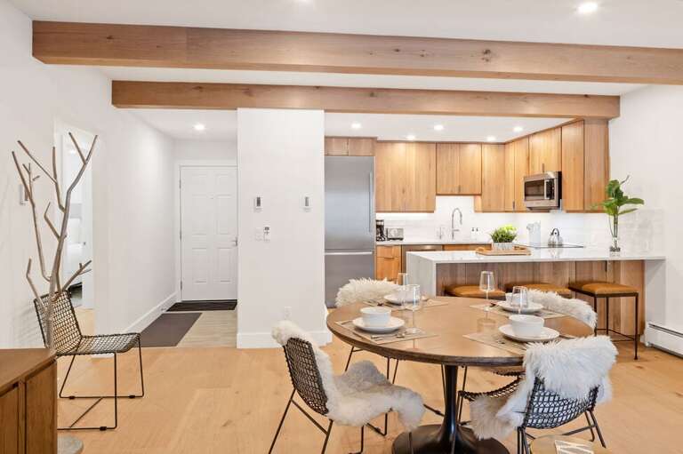 Open space located on the ground floor with private deck.