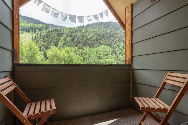 The primary Suite offers a private deck over looking the San  Miguel River, with stunning views of the surrounding Mountains.