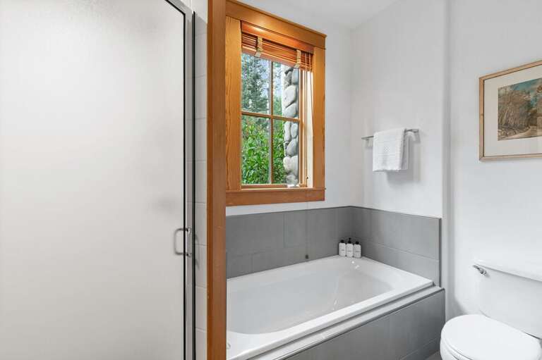 Enjoy a nice soak after day on the slopes. Enjoy a nice soak after day on the slopes.