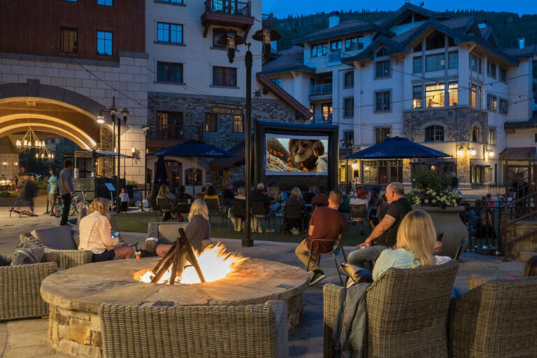 Family night in Mountain Village core offers age appropriate Movies, games and fun activities for all.