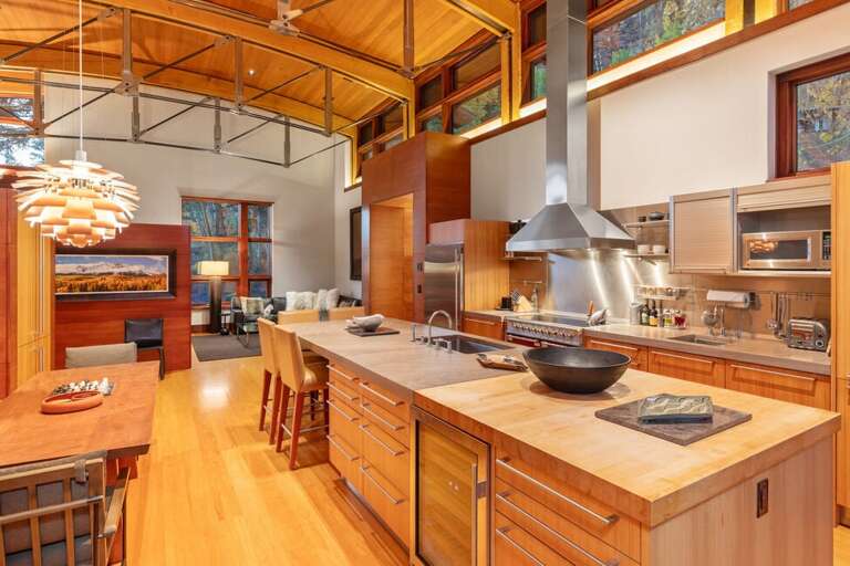 Whether you're cooking a family meal or hiring a private chef, the kitchen offers everything you need for a culinary experience at home.