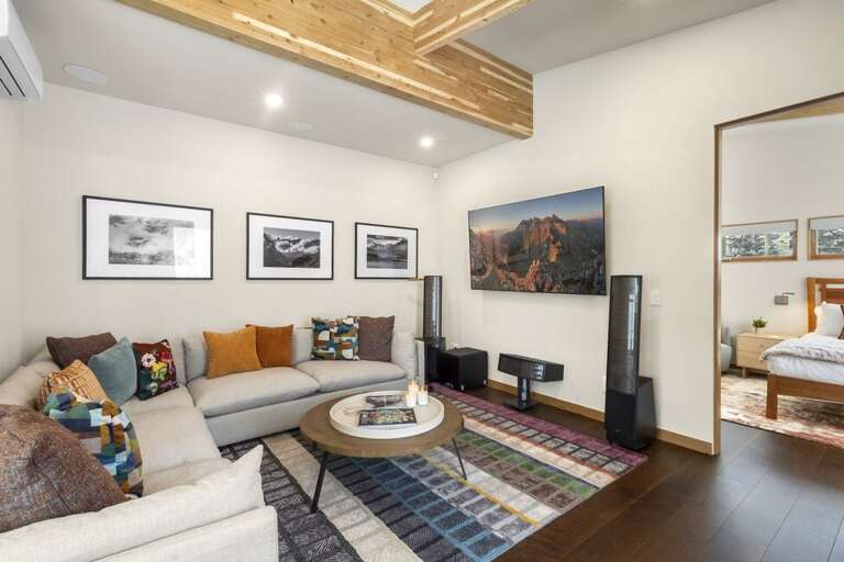 Cozy couch for all the family to enjoy a movie or game. Cozy couch for all the family to enjoy a movie or game.