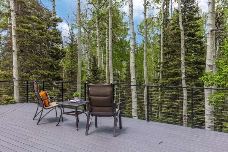 Large deck area with access from second level as well as dining area. Large deck area with access from second level as well as dining area.
