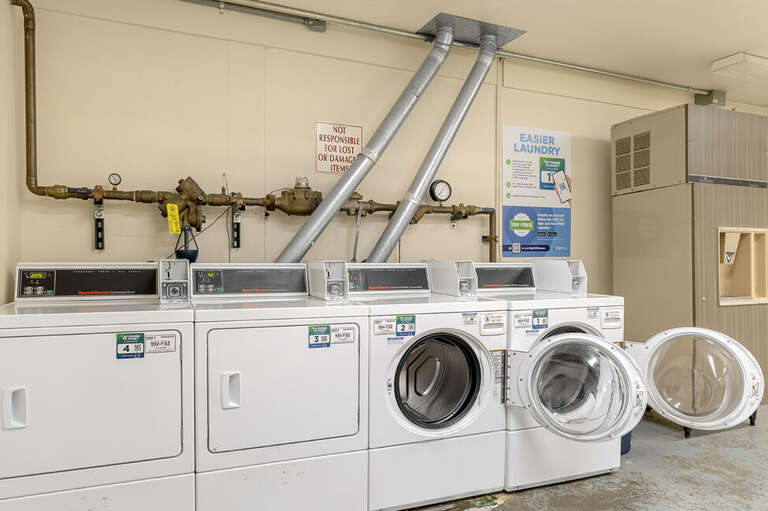 The Galena Building features a basement coin operated laundry room for all guests. The Galena Building features a basement coin operated laundry room for all guests.