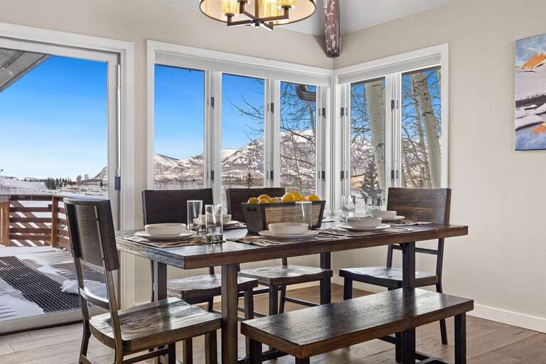 Dining area is perfect for a family meal or hang out.