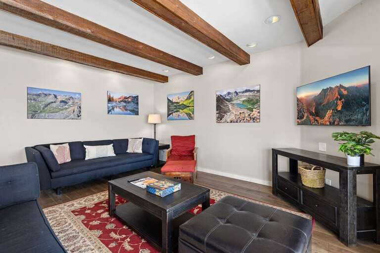 Great space to play games or catch a movie and provides access to the backyard deck.