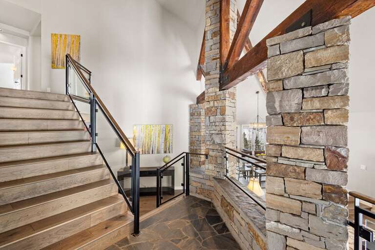 Multi-level home features large entry area with closet