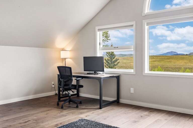 Primary Suite offers an ideal working space with computer monitor. Primary Suite offers an ideal working space with computer monitor.