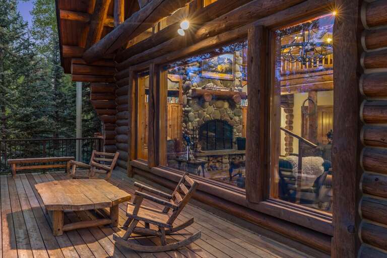 Watch the stars at night from the  cozy deck seating.
