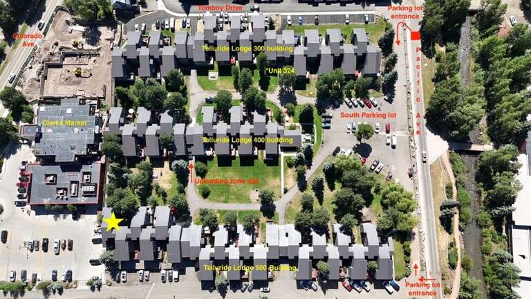 Ariel view of the Telluride Lodge Complex.