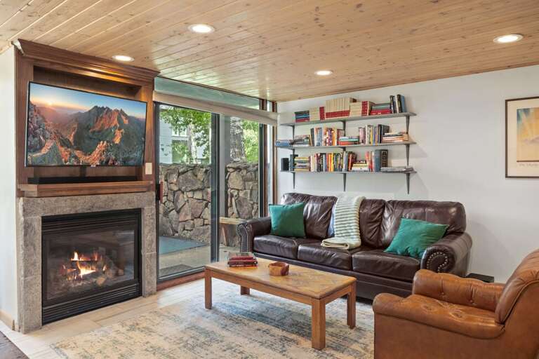 Cozy living area perfect for relaxing after a fun day exploring.
Queen sleeper sofa.