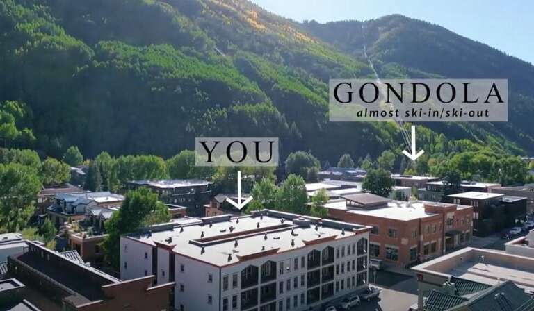 Arial views of Fall Line Condo Complex in regards to locations in town.