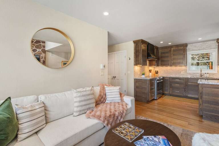 Cozy living area perfect for family time, movie night and relaxing after a fun day in the mountains.