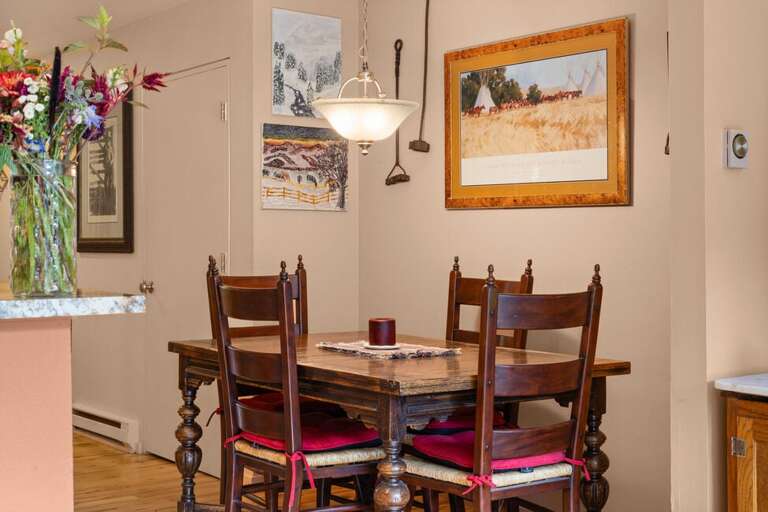 Entertain friends, dining table seats 4.