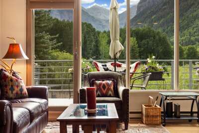Welcome to Muscatel Flats unit 18. Prime Telluride location, stunning views, and a shared hot tub!