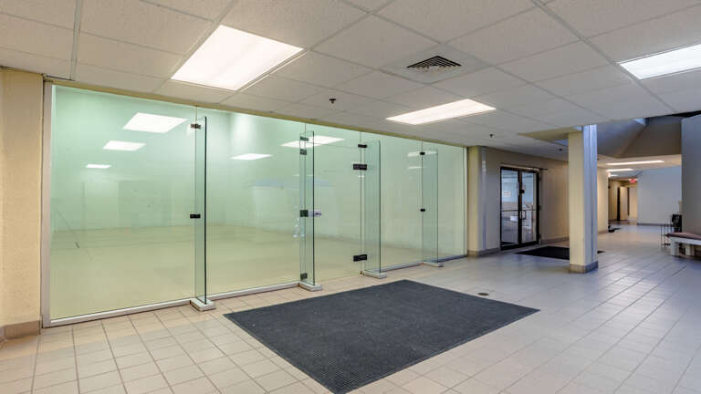 Empty Commercial Space With Glass Facade