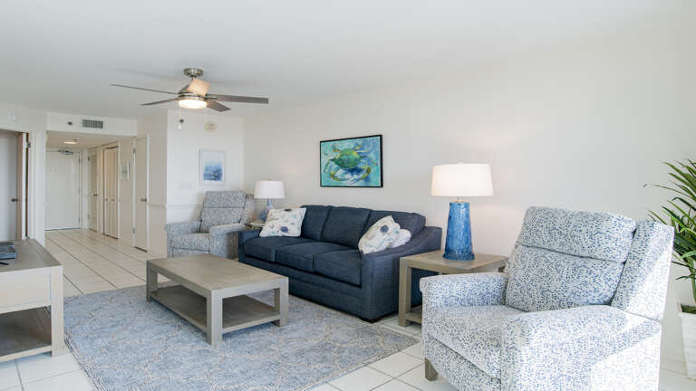 Living Room Interior With Furniture And Lamps