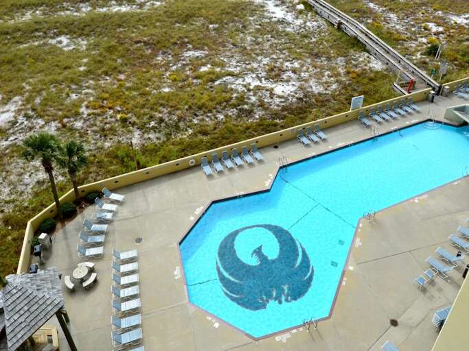 Overlooking the outdoor pool