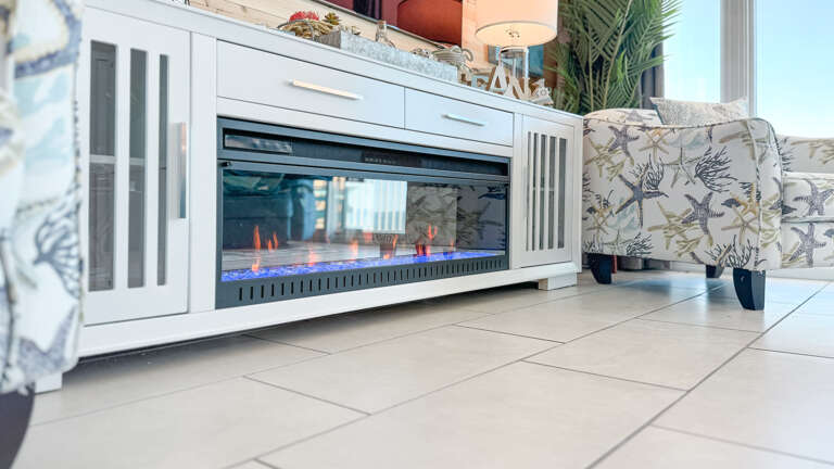 Indoor Fireplace With Seating Area