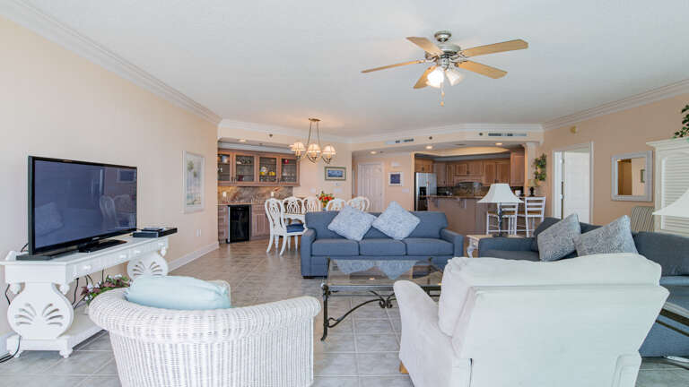 Interior Living Space With Furniture And Television