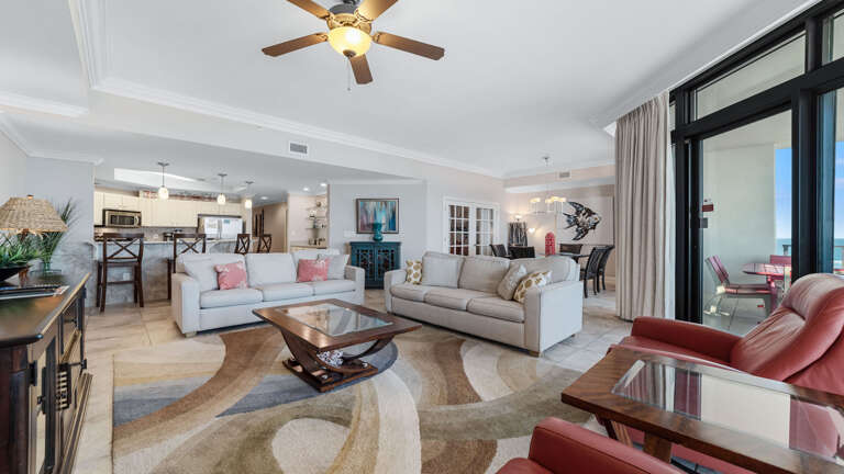 Spacious Living Room Interior In Vacation Rental