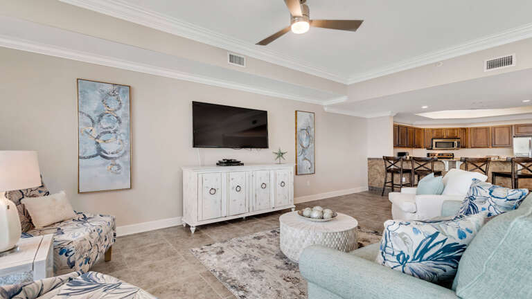 Interior Living Room With Furniture And Television