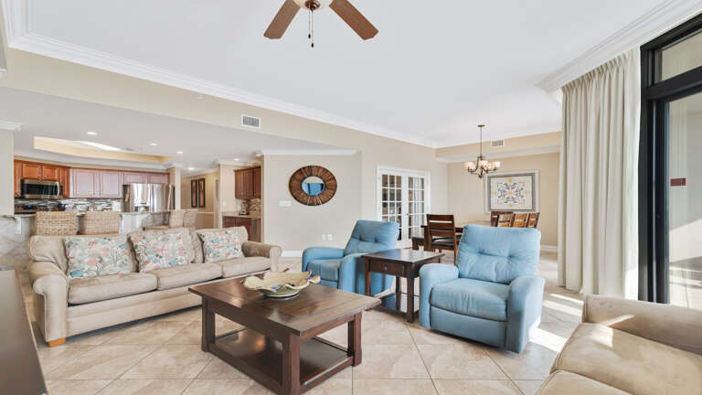 Interior Of A Living Room With Furniture And Dining Area