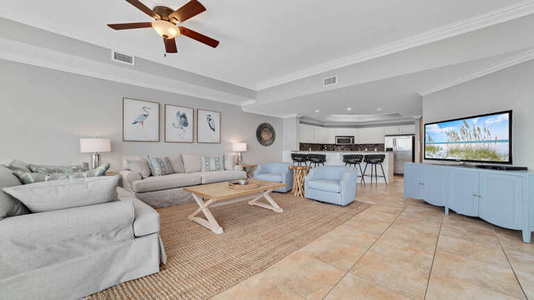 Living Room Interior With Furniture And Television