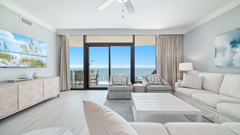 Beachfront Living Room Leading To A Sweeping Sea View