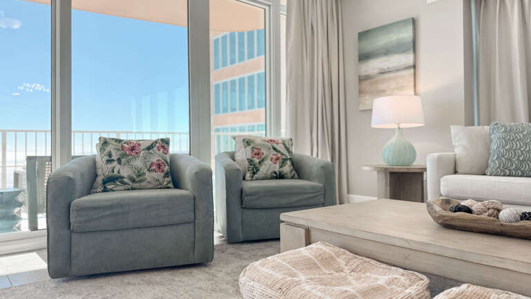 Sunlit Seaside Space With Soft Sofas And Sea Views