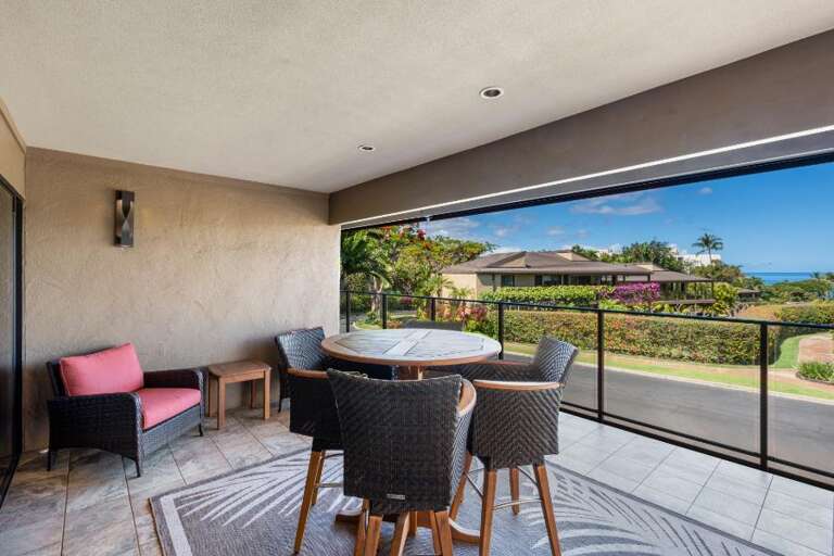 Spacious Patio With Sleek Seating And Scenic Vista