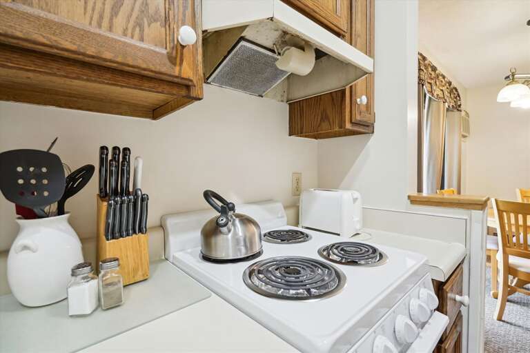 If you prefer to eat in, enjoy the full sized kitchen with all the essentials.