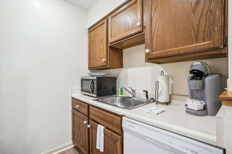 Equipped with a dishwasher to make clean up a breeze.