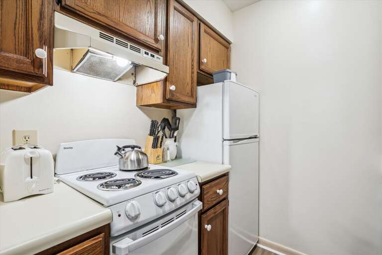 If you prefer to eat in, enjoy the full sized kitchen with all the essentials.