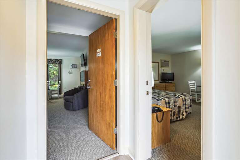 2 bedroom suite, with a shared hallway