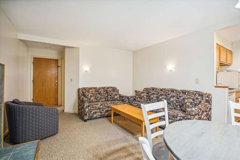 Get toasty and warm next to the electric fireplace.