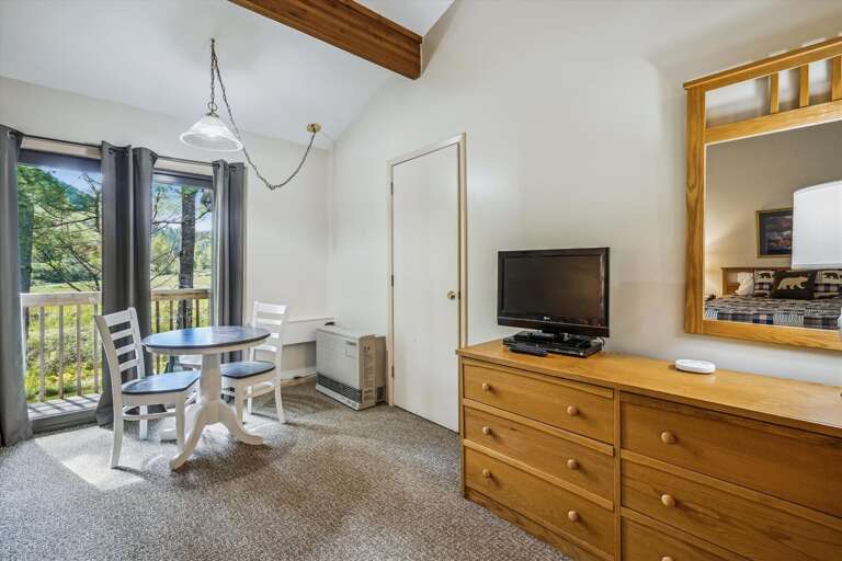 Seating at the table for 2 people.