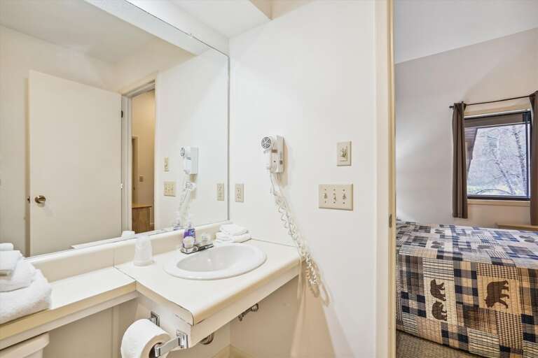 Full sized bathroom attached to the bedroom for comfort and privacy. Full sized bathroom attached to the bedroom for comfort and privacy.