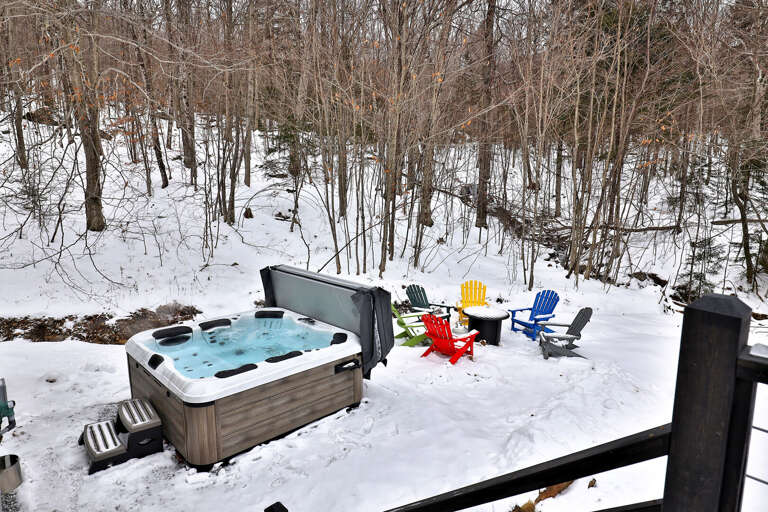 Hot tub and firepit to make sure you have the most relaxing stay possible. Hot tub and firepit to make sure you have the most relaxing stay possible.