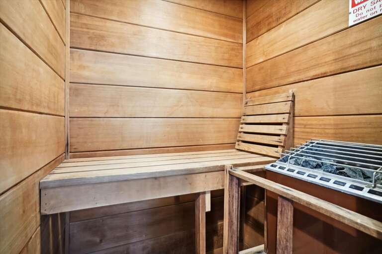 Your own personal sauna!  Seats 2 comfortably.  Located in the upstairs bathroom connected to the loft