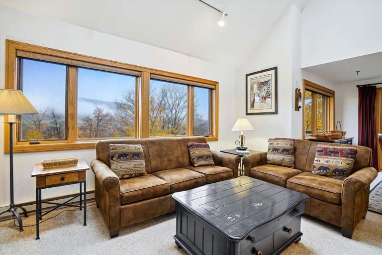 This unit has one of the best views right from your living room.   On the clear nights during winter enjoy the mountain view and the trails being groomed at night This unit has one of the best views right from your living room.   On the clear nights during winter enjoy the mountain view and the trails being groomed at night