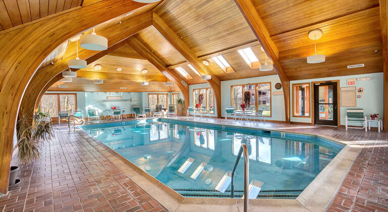 Community pool with hot tub