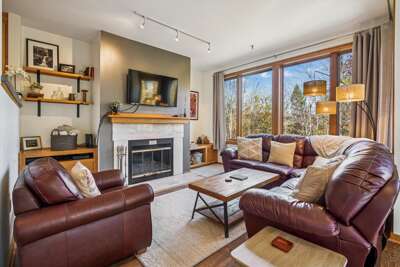 Bright Living Room with Fireplace