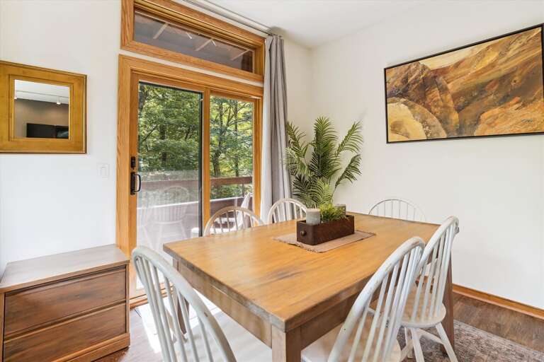 The sunshine shines brightly through the windows.