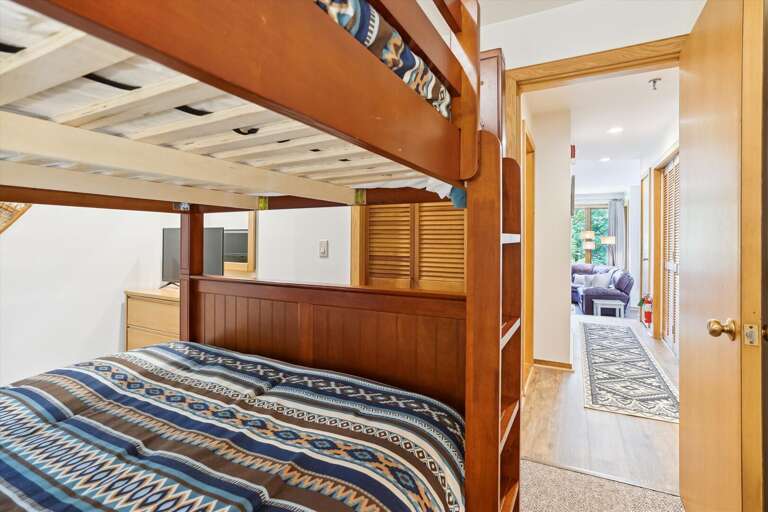 A view from the bedroom to the living room.