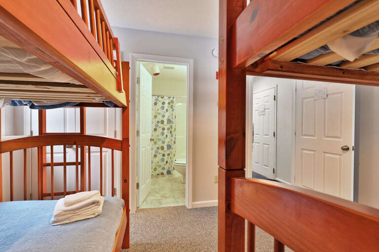 Twin bunk room with attached ensuite full bathroom. Twin bunk room with attached ensuite full bathroom.