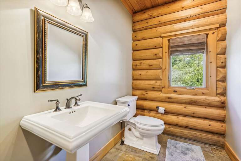 Half of bath downstairs.