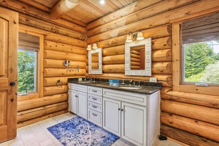 This bathroom has a double vanity.