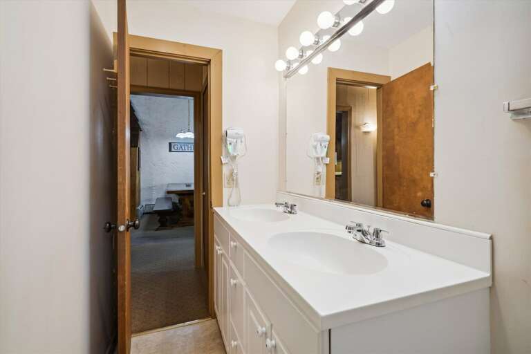 Full bathroom on upper floor.  Main living space