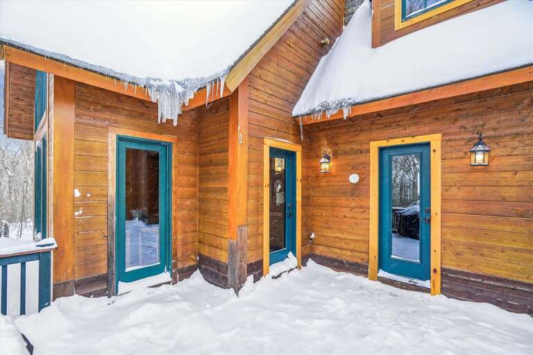 Use one of the doors to make your entrance.